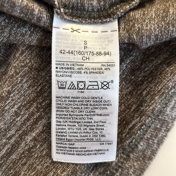 Gap Green & White Space Dye Super Soft Crewneck Long Sleeve Top Size Small - Picture 7 of 7